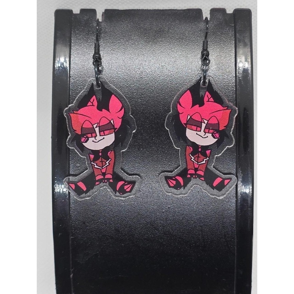 Alastor Hazbin Hotel Inspired Dangle Earrings! Handmade! Hypo-Allergenic
